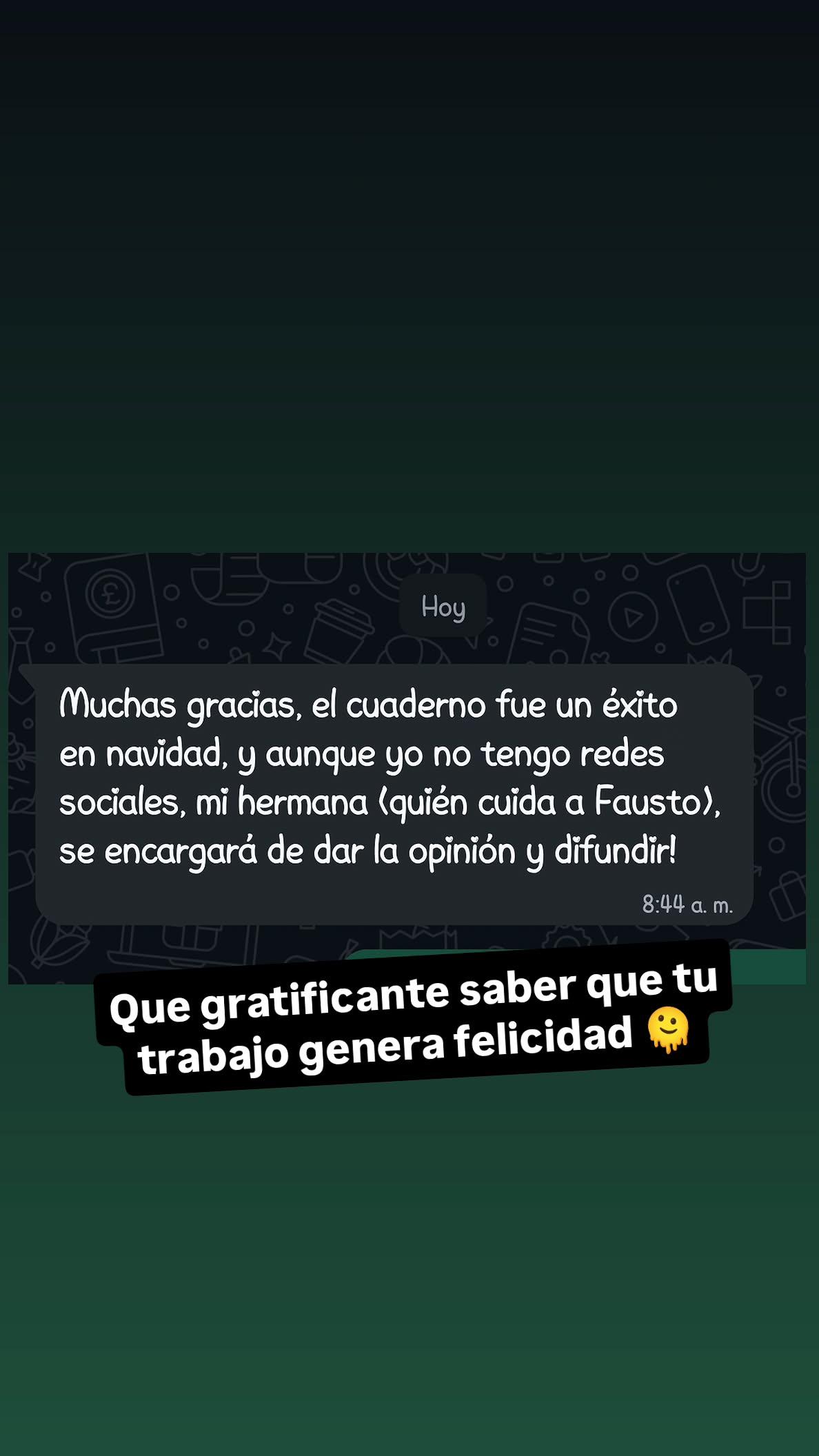 Captura de WhatsApp de María Paula